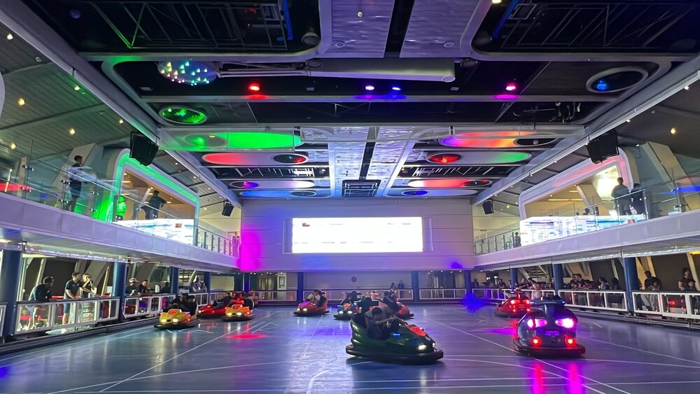 Bumper Cars inside Royal Caribbean